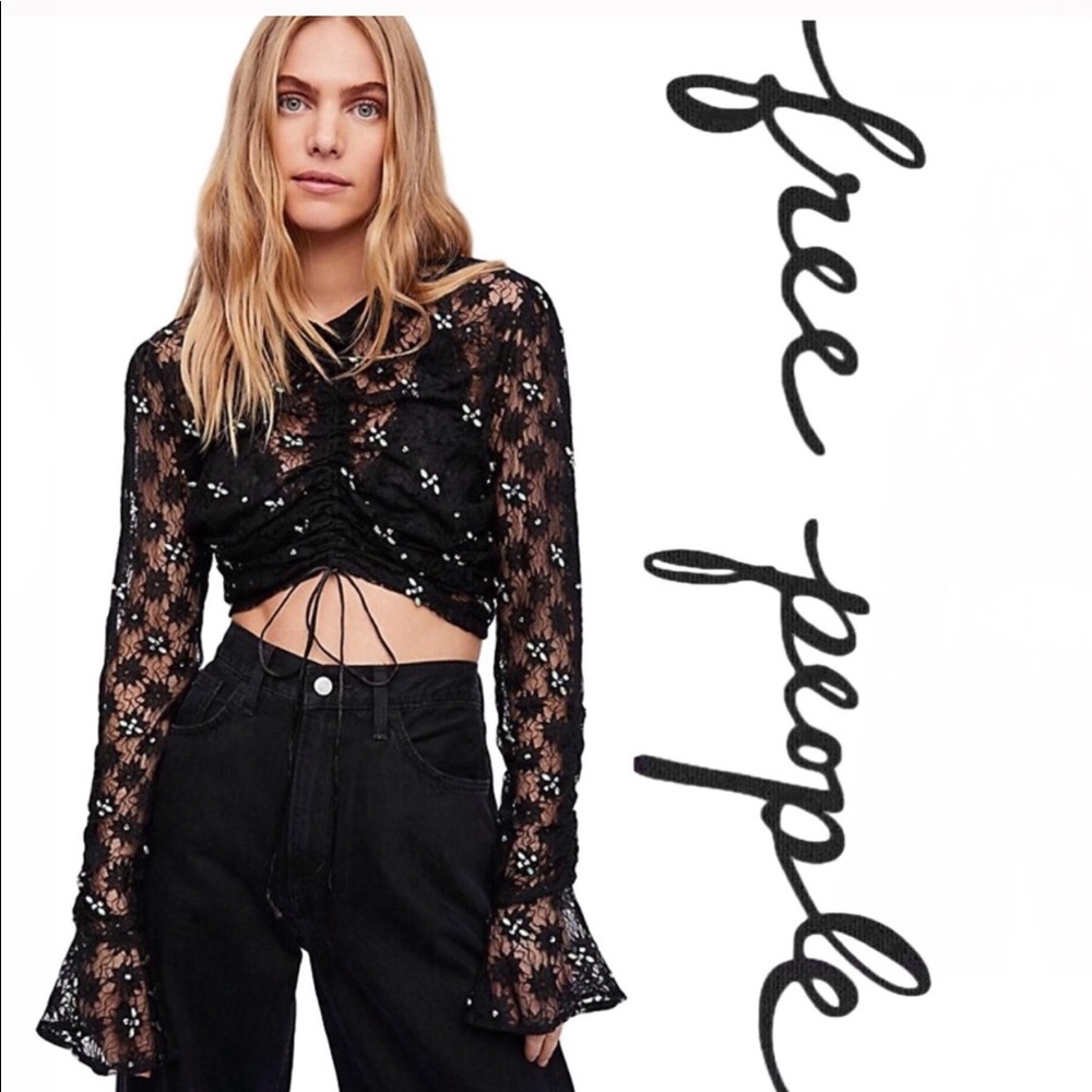 FREEPEOPLE DAZZLING EMBELLISHED CROP TOP